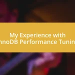 My Experience with InnoDB Performance Tuning